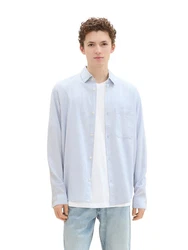 TOM TAILOR Denim Hemd hellblau/wei