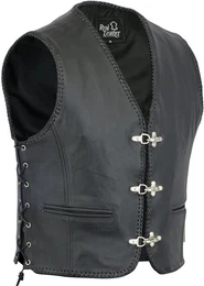 Lederweste Herren Lederweste Kutte Biker Weste Clubweste Chopper Weste Motorrad (1-tlg)