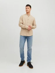 JACK & JONES Hemd JJEBand Beige/Khaki/Braun/Weiß