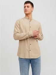 JACK & JONES Hemd JJEBand Beige/Khaki/Braun/Weiß