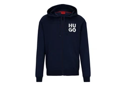 HUGO Sweatjacke Spray Logo Jacket Dunkelblau