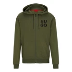 HUGO Sweatjacke Spray Logo Jacket Dunkelgrün/Grün
