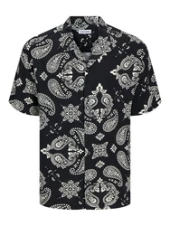 JACK & JONES Hemd JJJEFF schwarz/offwhite
