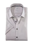 OLYMP Kurzarmhemd Level Five Businesshemd Body Fit Braun/Lila/Beige/Hellblau/Silber/Grau