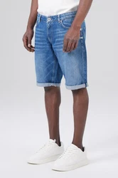 Miracle of Denim Jeansbermudas Trevol Shorts Schwarz/Creme/Weiß