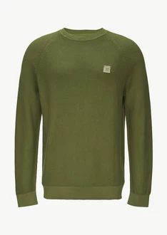 s.Oliver Strickpullover mit Struktur und Label-Patch Garment Dye s.Oliver Strickpullover mit Struktur und Label-Patch Garment Dye