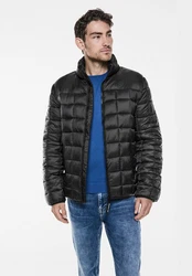 STREET ONE MEN Steppjacke mit Stehkragen Schwarz/Dunkelgrau/Grau/Gelb
