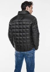 STREET ONE MEN Steppjacke mit Stehkragen Schwarz/Dunkelgrau/Grau/Gelb