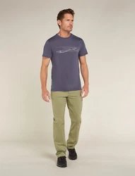 Icebreaker T-Shirt M Mer Core SS Tee Ski Stripes GRAPHIT