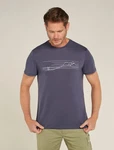 Icebreaker T-Shirt M Mer Core SS Tee Ski Stripes GRAPHIT