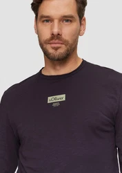 s.Oliver Langarmshirt Logo-Shirt Lila