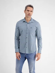 LERROS Kariertes Langarmhemd Herren Blau/Dunkelblau/Hellblau/Grau