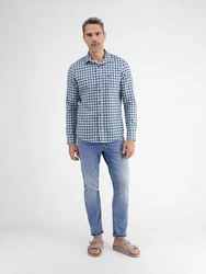 LERROS Kariertes Langarmhemd Herren Blau/Dunkelblau/Hellblau/Grau