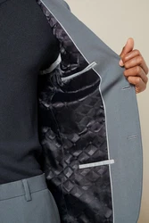 Next Baukastensakko Motion Flex Stretch Slim Fit Anzugsakko Grau/Hellgrau