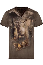 Trachtenshirt Trachtenshirt Herren - DIETRICH - braun