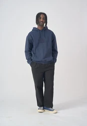 Cleptomanicx Kapuzensweatshirt Boxy Hooded Residence Blau/Dunkelblau/Grau