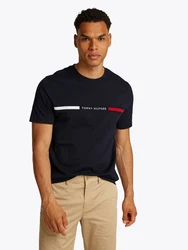 Tommy Hilfiger T-Shirt HILFIGER CHEST INSERT TEE blau
