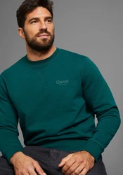 Man's World Sweatshirt Basic-Stil Rundhalsausschnitt Dunkelgrün/Grün/Türkis