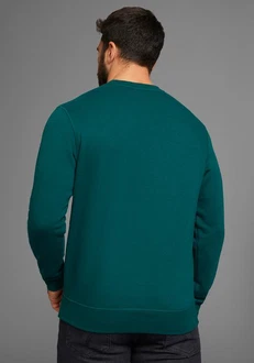 Man's World Sweatshirt Basic-Stil Rundhalsausschnitt Dunkelgrün/Grün/Türkis Man's World Sweatshirt Basic-Stil Rundhalsausschnitt Dunkelgrün/Grün/Türkis