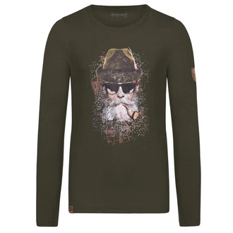 Almgwand Langarmshirt Seidlalm Herren graumeliert/oliv