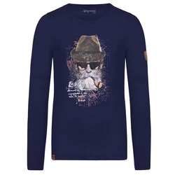 Almgwand Langarmshirt Seidlalm Herren Lila/Dunkelblau