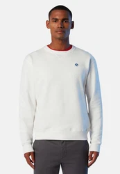North Sails Fleecepullover Sweatshirt mit Logo Hellblau/Blau/Weiß/Creme