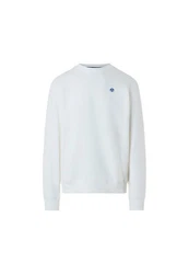 North Sails Fleecepullover Sweatshirt mit Logo Hellblau/Blau/Weiß/Creme