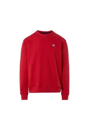 Fleecepullover Sweatshirt mit Logo-Aufnher