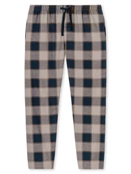 Schiesser Pyjama Selected Premium Warming Grau/Beige/Dunkelblau/Hellblau/Braun