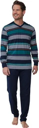 Schlafanzug Herren Pyjama lang (2 tlg) Baumwolle