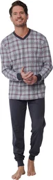 Schlafanzug Herren Pyjama lang (2 tlg) kariertes Design