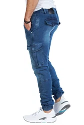 Styleko Cargohose 8014 Herren Cargo Jeans Hose Blau/Hellblau
