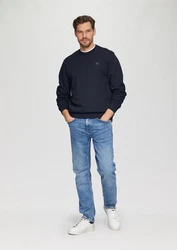 s.Oliver Sweatshirt mit Logo Dunkelblau/Blau/Hellblau