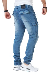 Styleko Herren Cargohose 8013 Hellblau/Blau