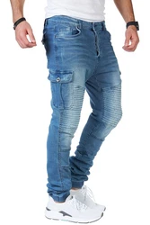 Styleko Herren Cargohose 8013 Hellblau/Blau