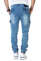Styleko Herren Cargohose 8013 Hellblau/Blau