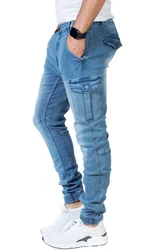 Styleko Herren Cargohose 8013 Hellblau/Blau