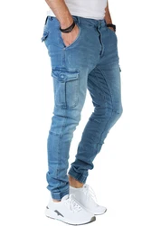 Styleko Herren Cargohose 8013 Hellblau/Blau