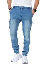 Cargohose 8014 Herren Cargohose Cargo Jeans Hose fr Mnner Jungen Regular Denim