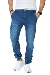 Cargohose 8014 Herren Cargohose Cargo Jeans Hose fr Mnner Jungen Regular Denim