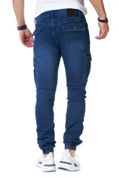 Styleko Cargohose 8014 Herren Cargo Jeans Hose Dunkelblau/Blau