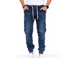 Styleko Herren Cargo Jeans Hose Stretch 8003 Dunkelblau
