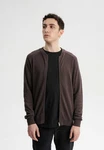 MELA Cardigan Herren Strick Jacke SHAMIAL Dunkelbraun/Dunkelrot/Braun/Grau