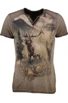 Hangowear Trachtenshirt T-Shirt DIETRICH Türkis/Braun/Grau