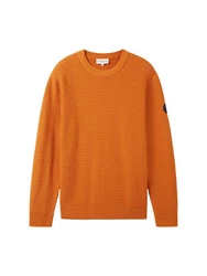 TOM TAILOR Strickpullover mit Struktur Orange