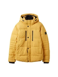TOM TAILOR Outdoorjacke Anorak Pufferjacke mit abnehmbarer Kapuze Gelb