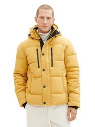 TOM TAILOR Outdoorjacke Anorak Pufferjacke mit abnehmbarer Kapuze Gelb