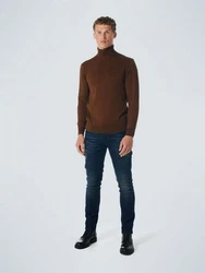 NO EXCESS Strickpullover Rollneck 2 Coloured Melange 2 Farben Melange