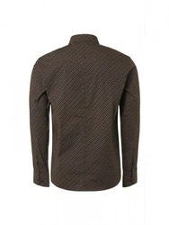NO EXCESS Rundhalspullover Shirt Stretch Dunkelgrün/Khaki/Dunkelbraun/Braun/Rot/Bordeaux