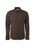 NO EXCESS Rundhalspullover Shirt Stretch Dunkelgrün/Khaki/Dunkelbraun/Braun/Rot/Bordeaux